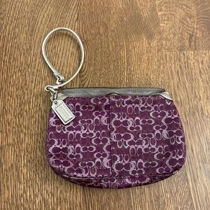 Coach Plum Signature Wristlet
